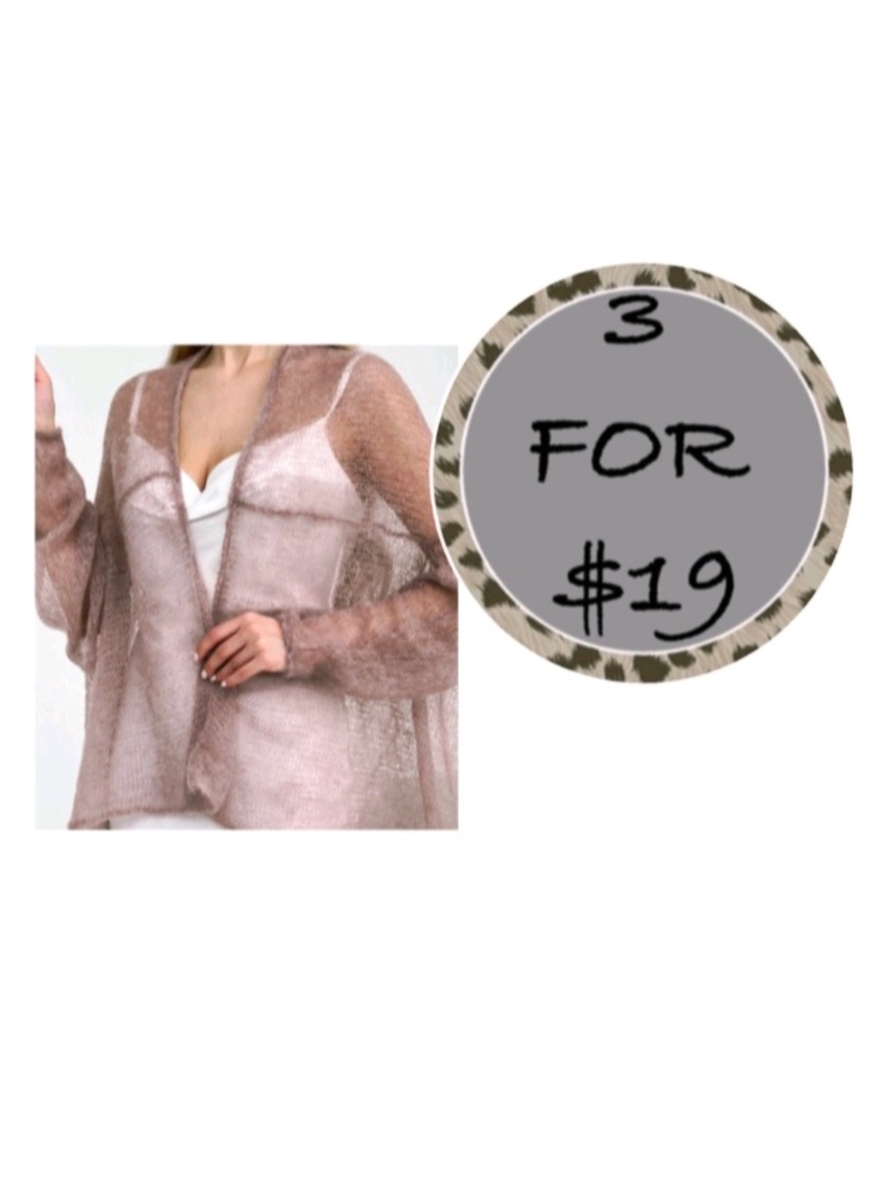 3/$19 NWT Chaser metallic rose gold open knit cardigan tunic top blouse